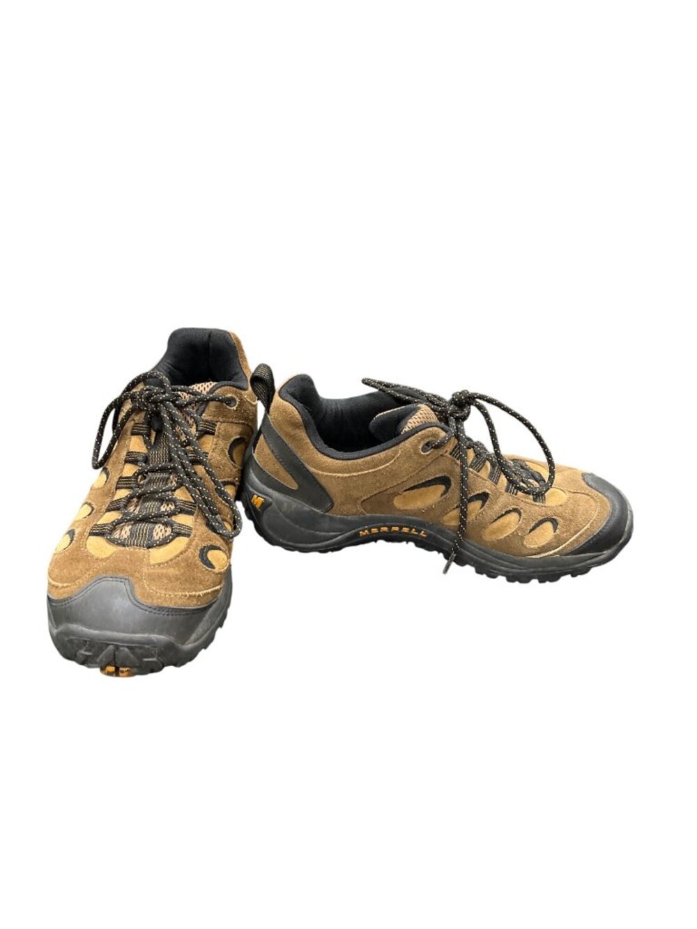 Merrell mens brown leather mesh low top casual hiking shoes sneakers sz 9.5 SKU